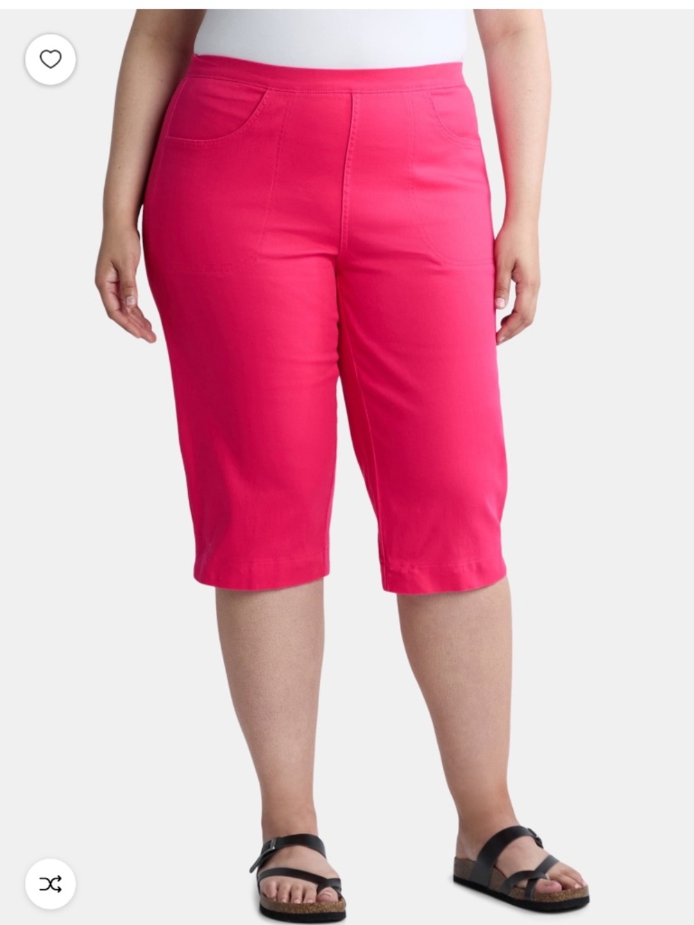 Just My Size Women’s Plus Raspberry 2 Pocket Pull On Stretch Capris Size 3X NWT